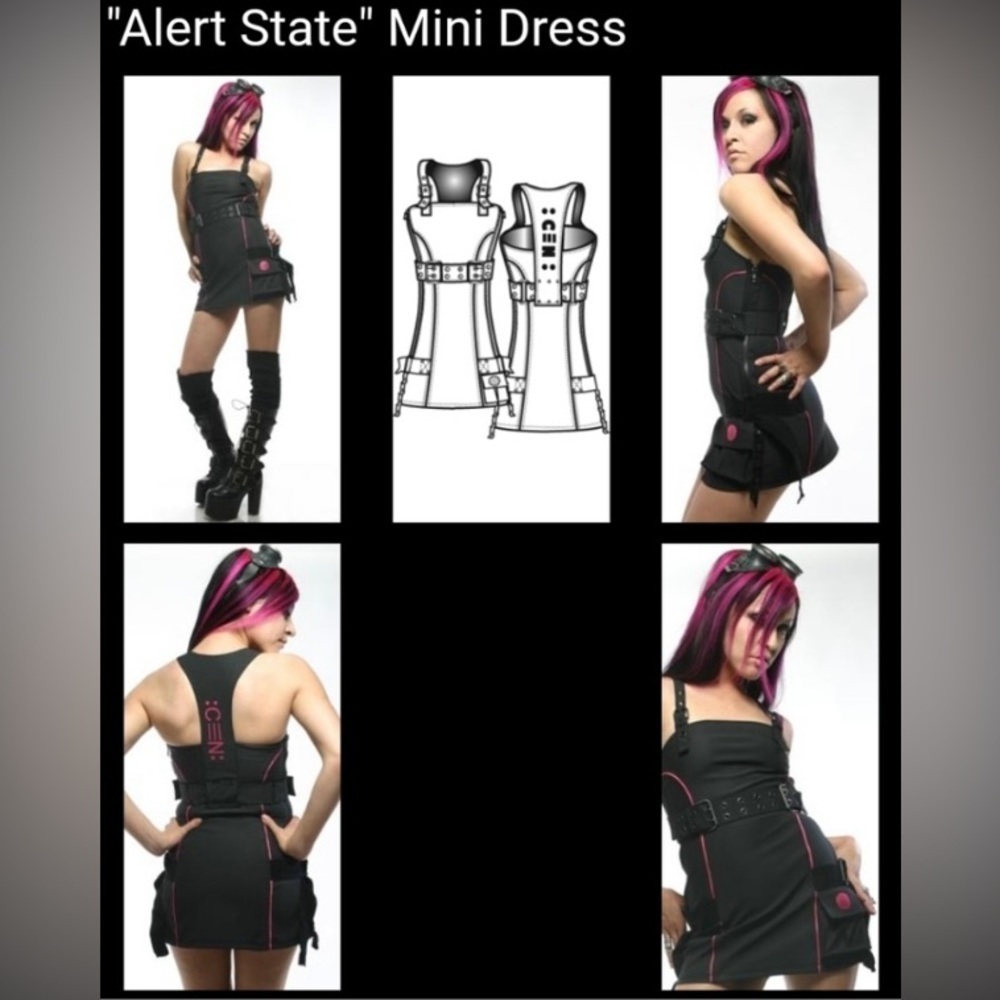 LIP SERVICE Alert State Mini Dress 2008 Style Y2K Black
